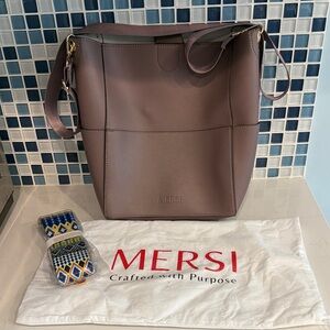 Mauve Vegan Leather Tote Bag - Sleek Everyday Bucket style